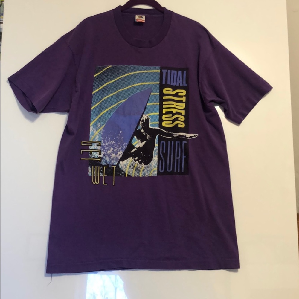 Vintage T-Shirt Tidal Stress Surf Get Wet FotL XL